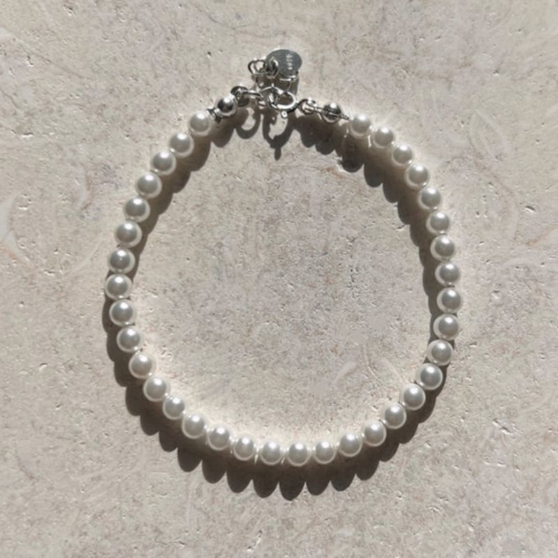 KIETIMOOR White Pearl Bracelet 4mm (Silver925) White Pearl Bracelet Silver