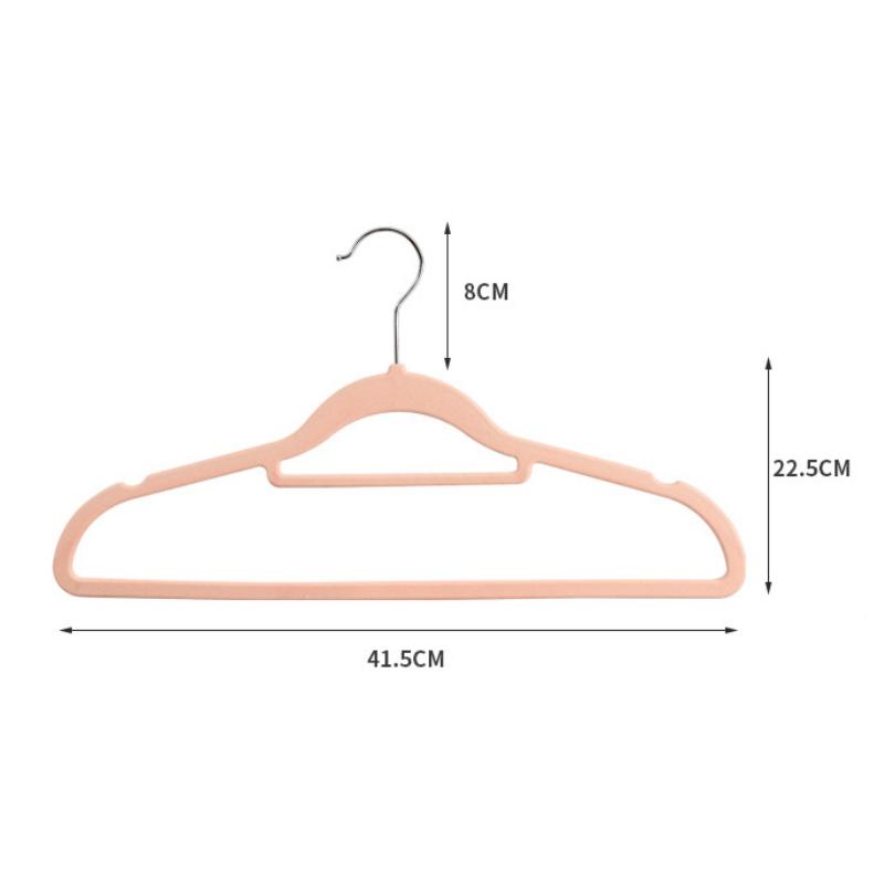 10pcs 42cm Seamless Flocking New Golden Hook Flocking Hanger Dry and Wet Wardrobe Storage Adult Magic Hanger