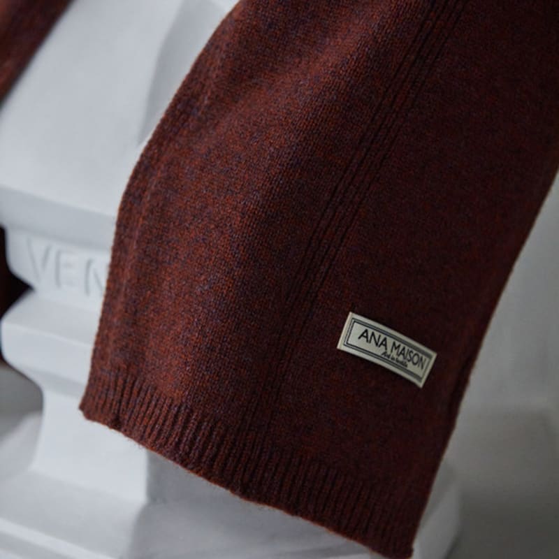 ANA MAISON Écharpe quotidienne en cachemire premium Brick [KMM-BrickMviolet]