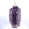 Lightweight Chiffon Scarf With Floral Print Elastic Edge Wrap Shawl Women Sun Protection Accessory Fashionable Office Wear