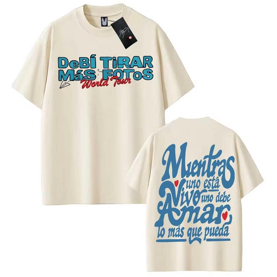 2026 Bad Bunny T-shirt for Men Women Debi Tirar Mas Fotos DTMF Cotton T Shirts To Hiphop Short Sleeve Tops Streetwear Casual Tee Loose T-shirt