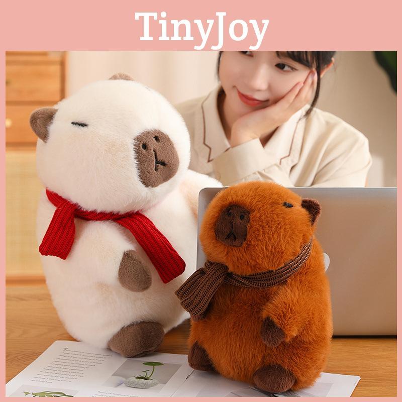 Adorable Capybara Plush Toy For Home Decoration And Cozy Pillow Gifts In White And Brown