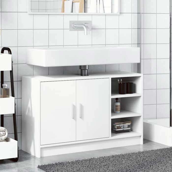 VidaXL White Sink Cabinet 90x29x55 Cm Engineered Wood, Bathroom Cabinet, Bathroom Storage Cabinet, 848122