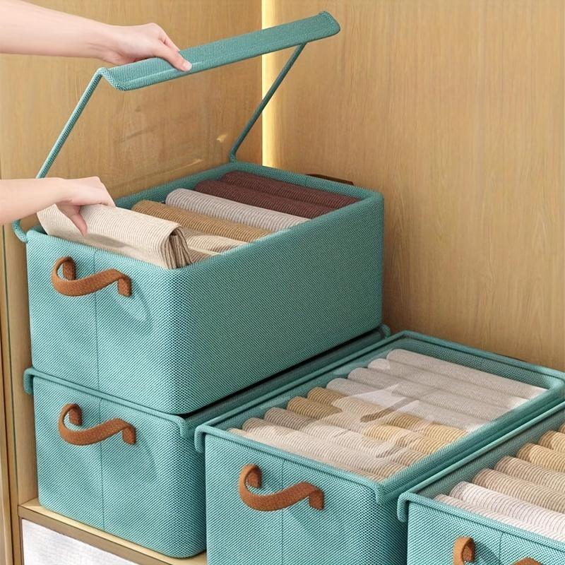 Foldable Fabric Clothes Storage Box, Multi-Purpose Closet Storage Box with Transparent Windows, Perfect for Pants And Underwear, Covered, Tiered
