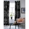 Coffee Text Graffiti Black Background Window Curtain for Living Room Bedroom Home Decor Kitchen for Window Drapes