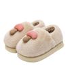 Cute cotton slippers women's autumn and winter new indoor home thick-soled thermal bag heel wool cotton shoes men's winter