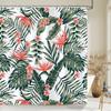 Green Plant Leaves Print Shower Curtains Watercolor Boho Floral Waterproof Morden Bathroom Bathtub Curtain Room Decor With Hooks