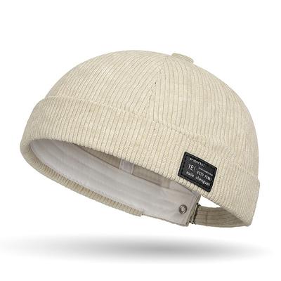 Einfarbige Vintage-Männer, verstellbare Landlord Docker Cap, Herbst-Winter-Mehrzweck-Beanie-Mützen, Street Wear Dome Hat, Hip Hop-Mützen
