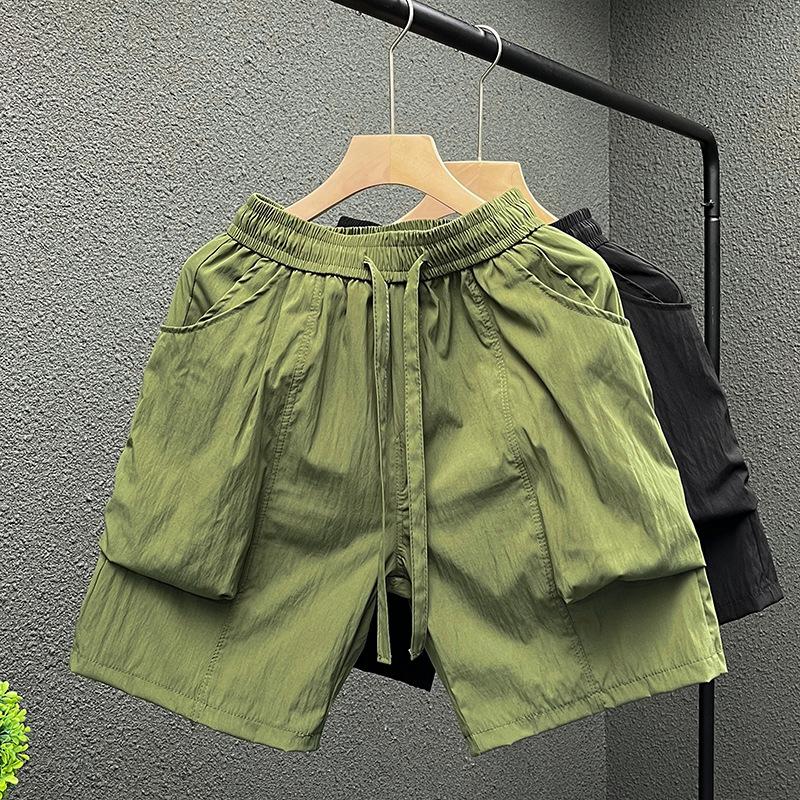 Men's Lightweight Casual Shorts Elastic Waist Drawstring Pocket Detail Streetwear Bottoms