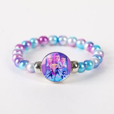 Ins Style Cartoon Beaded Bracelet, 2025 Spring New Glass Charm Jewelry, Unisex Handmade Gift for Travel Souvenir, 16+6cm Adjustable Chain