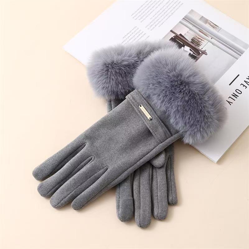 Warm Gloves for Women with Fleece Thickening Cold Protection Touch Screen Warm Gloves for Going Out Cycling Gloves