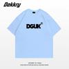 Large size fat MM American retro design letter short-sleeved T-shirt women's loose and thin versatile couple half-sleeved top
