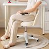 Home Makeup Chair for Women, Swivel Adjustable Desk Stool with Cat-Claw PU Leather and Liftable Backrest, Study & Vanity Seat