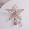 LED Christmas Star Tree Topper - Illuminated Five-Pointed Iron Art Pendant for Festive Atmosphere