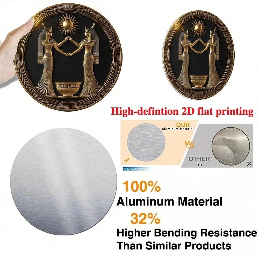 Египетский Фараон Металлическое Настенное Искусство Винтажный Декор Кухни Круглый Венок Знак TYA18435-20X20CM