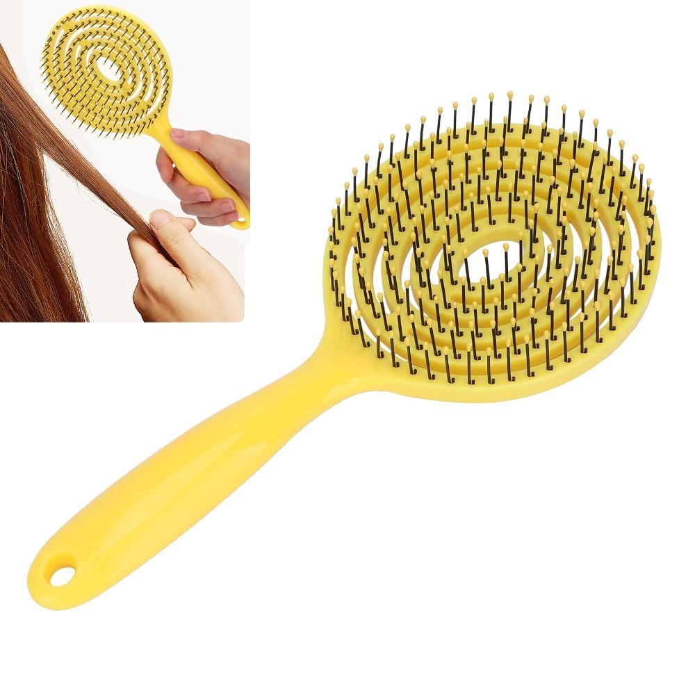 Round Head Hair Straightening Comb Super Soft Glides Vented Detangling Hair Brush  For Men Women