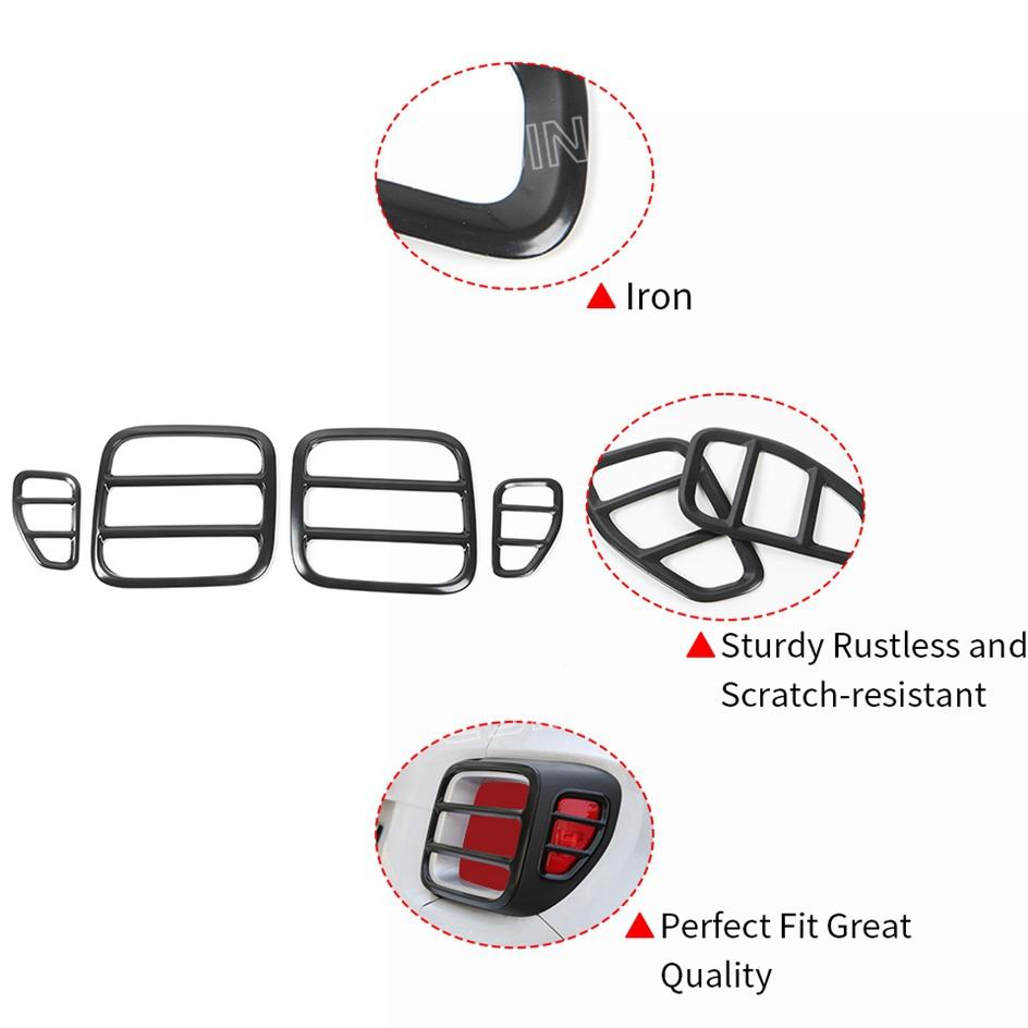 TESIN Lamp Hoods for Jeep Renegade 2016 Up Metal Car Tail Light Guard Cover Accessories for Jeep Renegade Sticker Exterior Parts