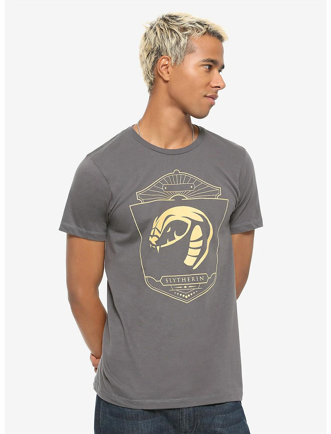 Harry Potter Mens Art Deco Slytherin Charcoal Tee T-Shirt NWT XS-3XL S
