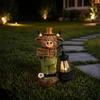 Estatuas Solares de Vaca de las Tierras Altas para Jardín con Luces Resistentes a la Intemperie Figura de Animal para Césped Escultura de Figuras de Vaca para Patio Jardín Porche