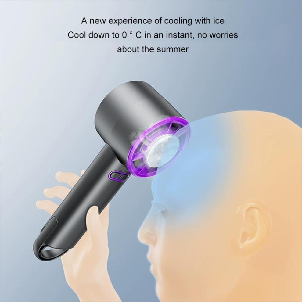 Portable Handheld Fan with Ice Cooling Technology, Three Speed, Rechargeable Cream Model