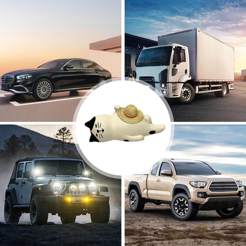 Katzenfigur Auto Ornament Armaturenbrett Dekoration Katze Innenfigur Harz Autozubehör Armaturenbrett Auto Ornament für Wohnmobile Autos SUVs