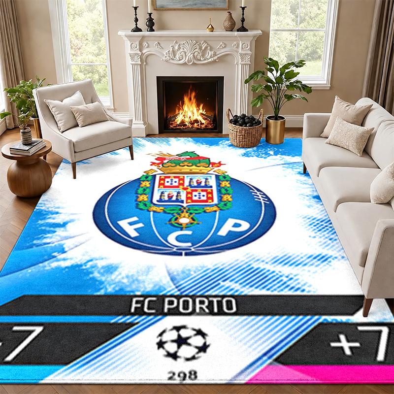 FC Porto Teppich Fußmatte für Wohnzimmer oder Schlafzimmer Schutzmatte unter dem Stuhl Bürodeko Weihnachtsgeschenk Geburtstagsgeschenk