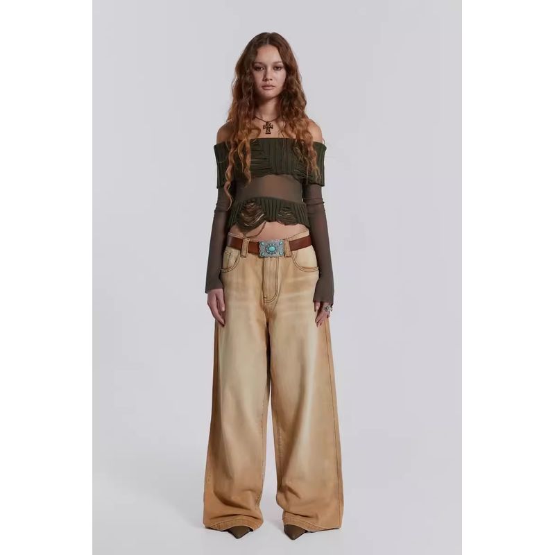 Jaded London Worn Looking Washed-out Denim Pants