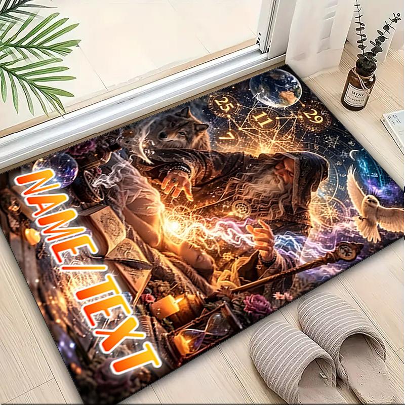 1PC Custom Name Magical Oracle's Wisdom Theme Floor Mat Ideal for Living Room, Game Rooms, Office, Bedroom,Floor Mat Playful Design