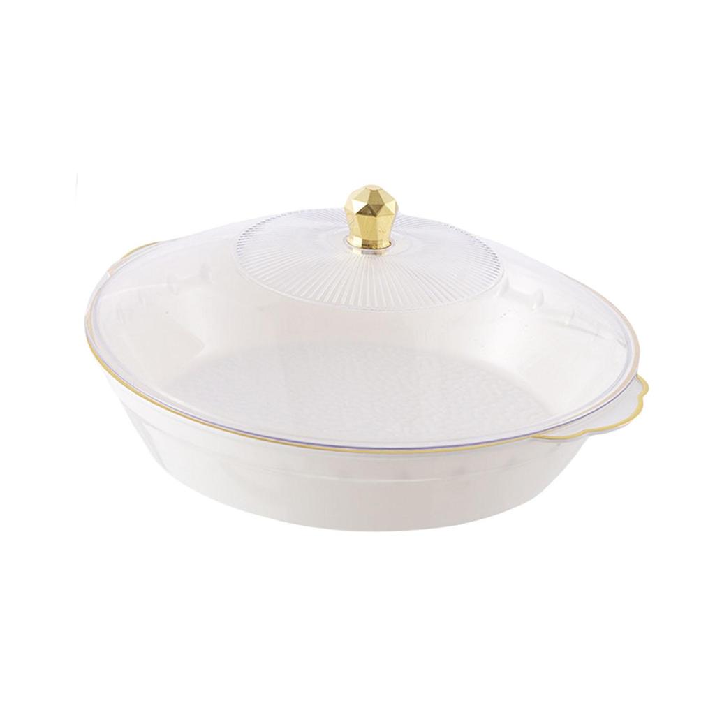 Ciotola per Frutta con Coperchio Vassoio da Portata Rotonda con Manico Organizer Piatto Decorativo Piatto per Frutta per Soggiorno Festa Tè Colazione