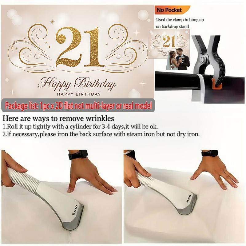 Party Backdrop 21St Birthday Flat Made Decorating Serving Event Photo Background Front Door Decor