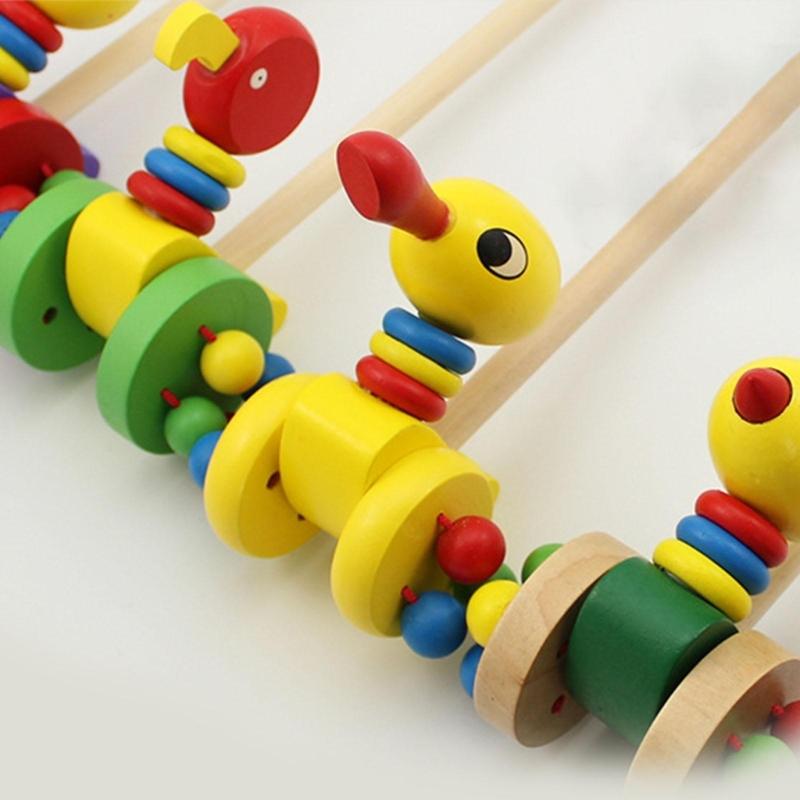 Wooden Pushing Toy For Baby Hand Eye Coordination Toy for Ages 18-36 Months Physical Development Waddling Toy