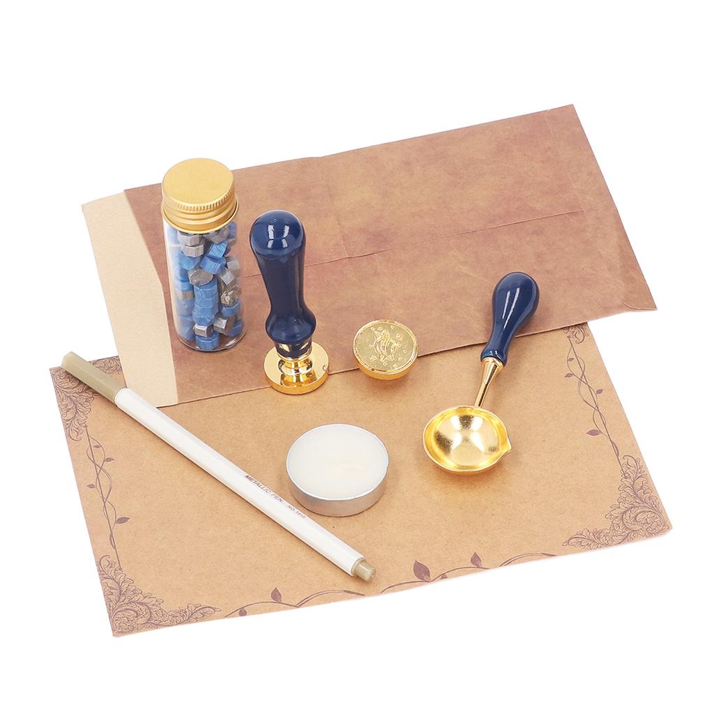Siegelwachs-Stempel-Set, verträumtes, exquisites Muster, Ersatz-Siegelwachs-Buchstaben-Set mit Wachsperlen