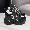 Fashion Women Chunky Sneakers New 2024 Autumn High Platform Dad Shoes Women Casual Trainer Sneakers Thick Sole Vulcanize Shoes 9.5CM