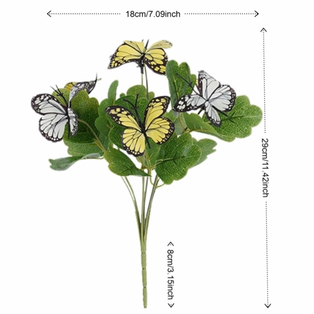 7 Head Artificial Butterfly Flowers Colorful Branches Included Fake Butterfly Bouquet Waterproof Realistic Flower Bouquet