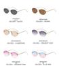 Women's Trendy Oval Rimless Rhinestone Sunglasses - European & American Style, Small Frame with Letter F Design