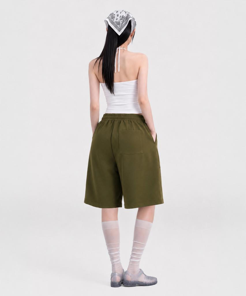 UNDEROFF Low-Cut Out-Pocket Bermuda Pants Khaki