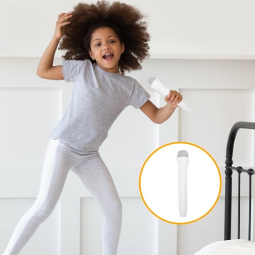 SUPVOX Modèle d'accessoire de microphone, Accessoire de fête blanc, Accessoire de karaoké, Simulation de modèle d'accessoire réaliste