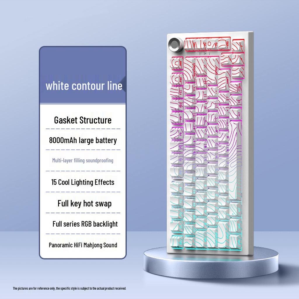 Customized K81 Three-Mode Color-Blocked Wired Gaming Mechanical Keyboard with Side-Engraved Keys