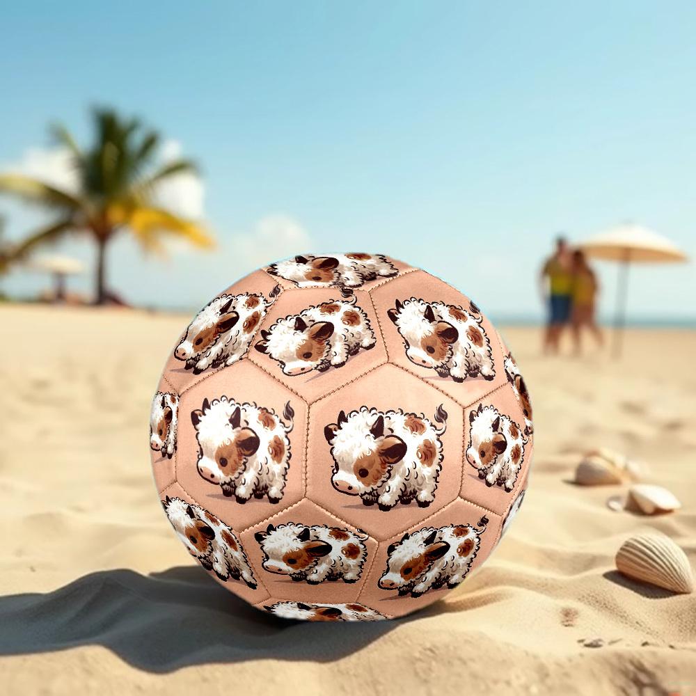 1pc Fluffy Cow Illustration Size 5 Soccer Ball Professional Match Training Football Indoor &Outdoor Sports Ball Lightweight Durable c6598