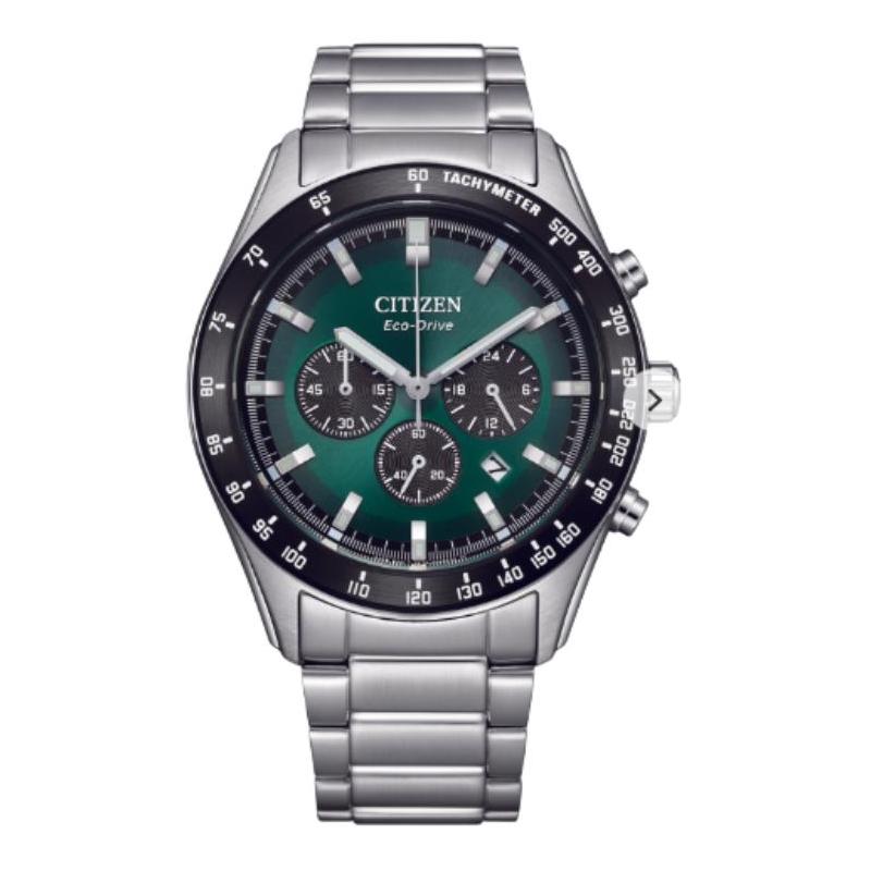 

CITIZEN Series 100 Meters Waterproof Solar Quartz Steel Strap 43mm Men s Watch Green Dial CA4674-58X синій