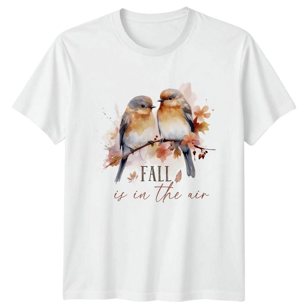Fall Is In The Air TShirt Watercolor Bird Art Autumn Seasonal Nature S