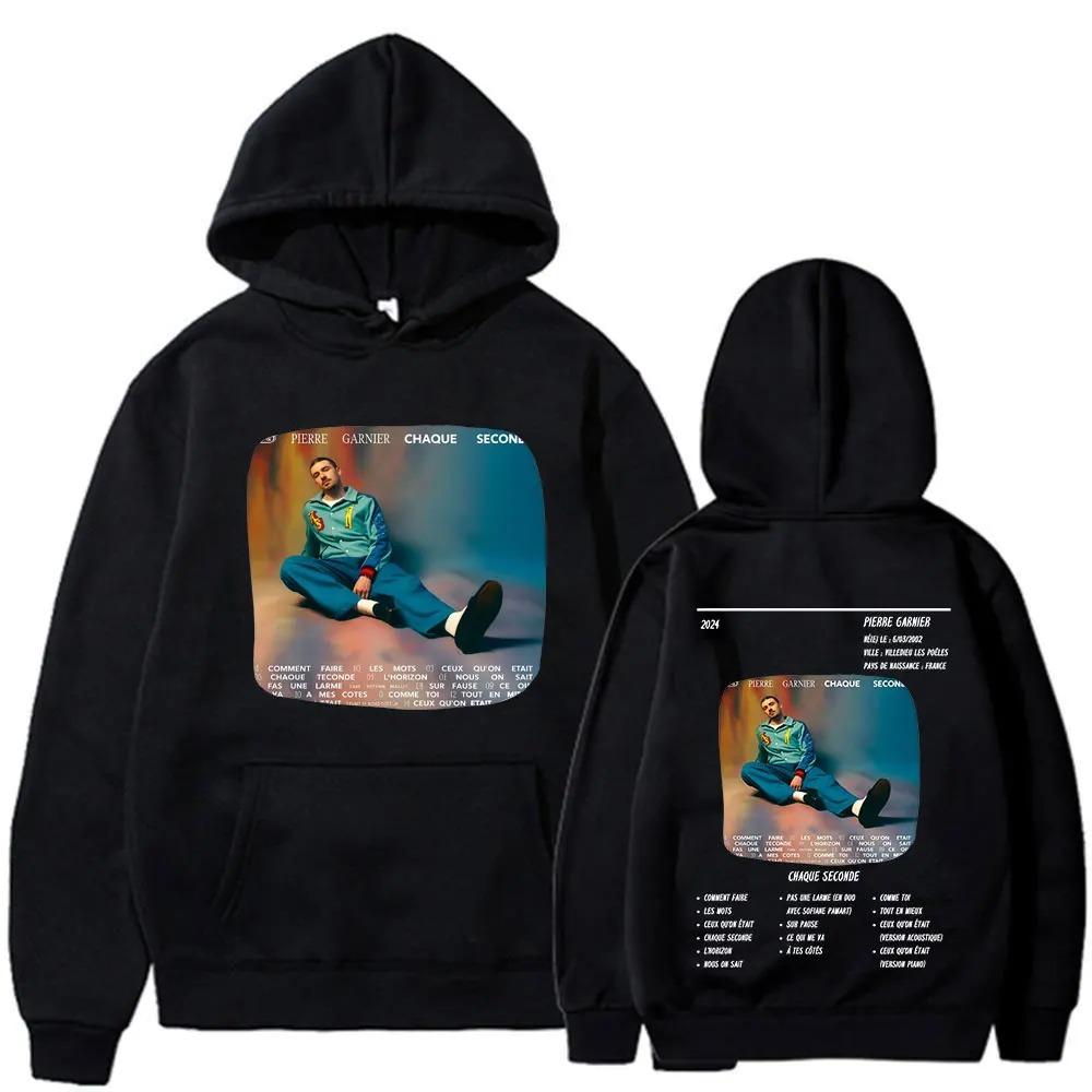 

Men Women Clothing Pierre Garnier Chaque Seconde Album Hoodies Casual Oversized Sweatshirts Vintage Long Sleeve Pullover S
