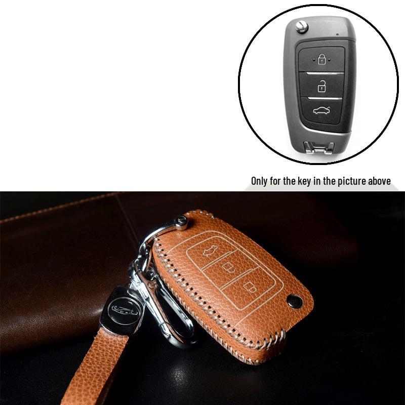 Real Leather Case for Modified Folding Keys: Compatible with Xiongbing Kia, Honda, Toyota, Iron General Remotes