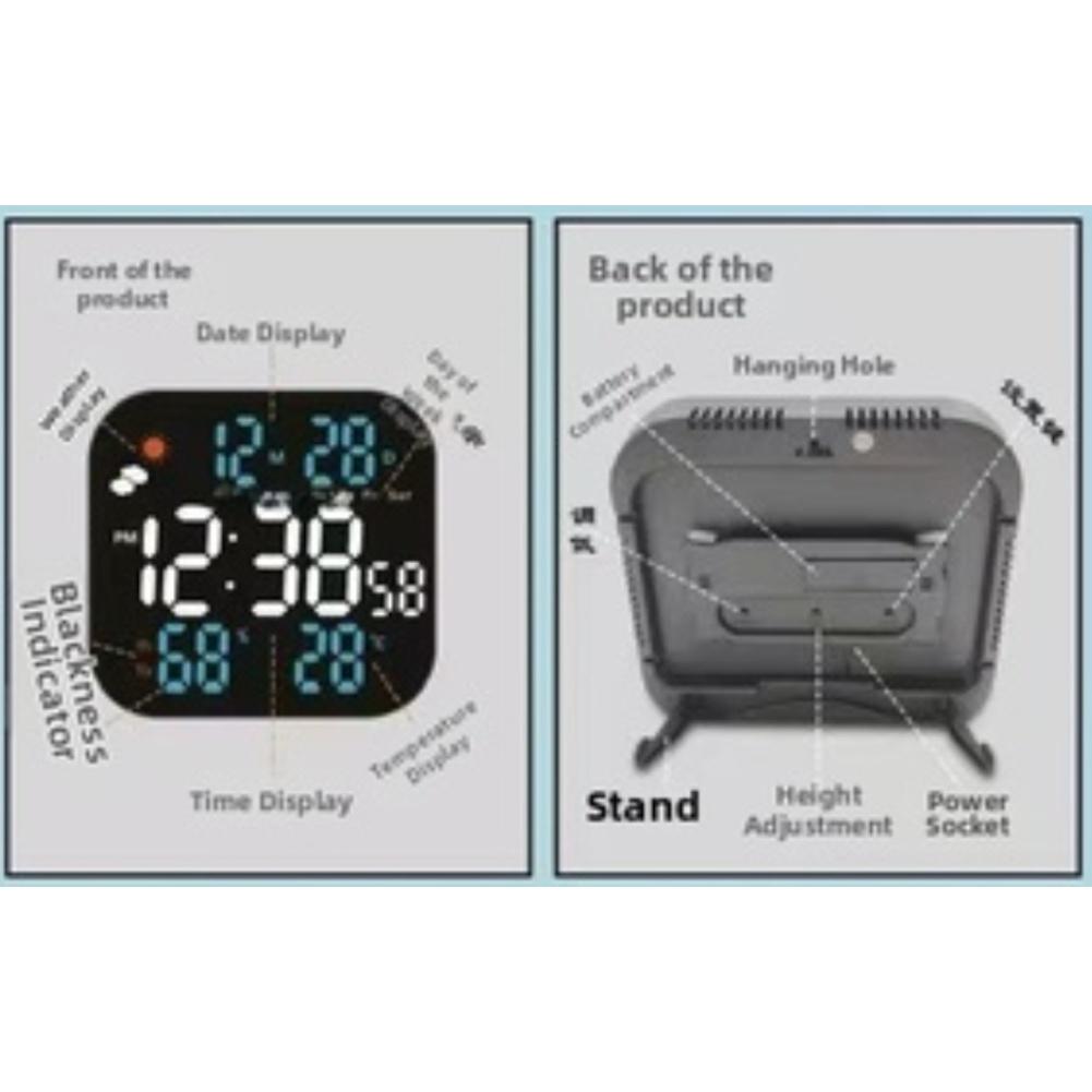 LCD Wall Clock Digital Wall Clock Weather Forecast Function