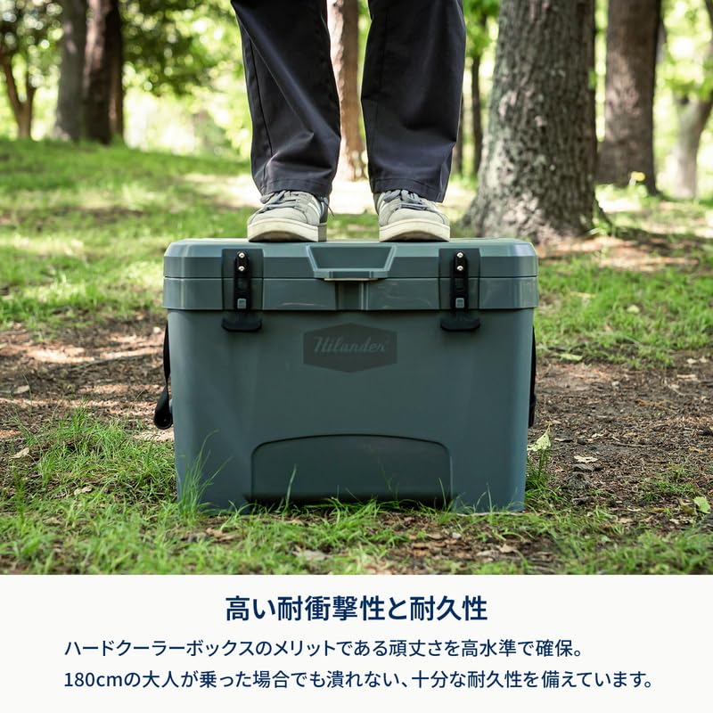 Hilander Highland Cooler Hard Cooler Keeps Ice for Up To 4 Durable and Perfect for Sports Summer and Great Dark Gray Box, 35L, Box, Days, Cool,