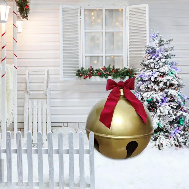 2025 Christmas PVC Inflatable Balls Xmas Tree Bell Shape Hang Decorated balloon Balls for Patio Garden Wedding Decoration