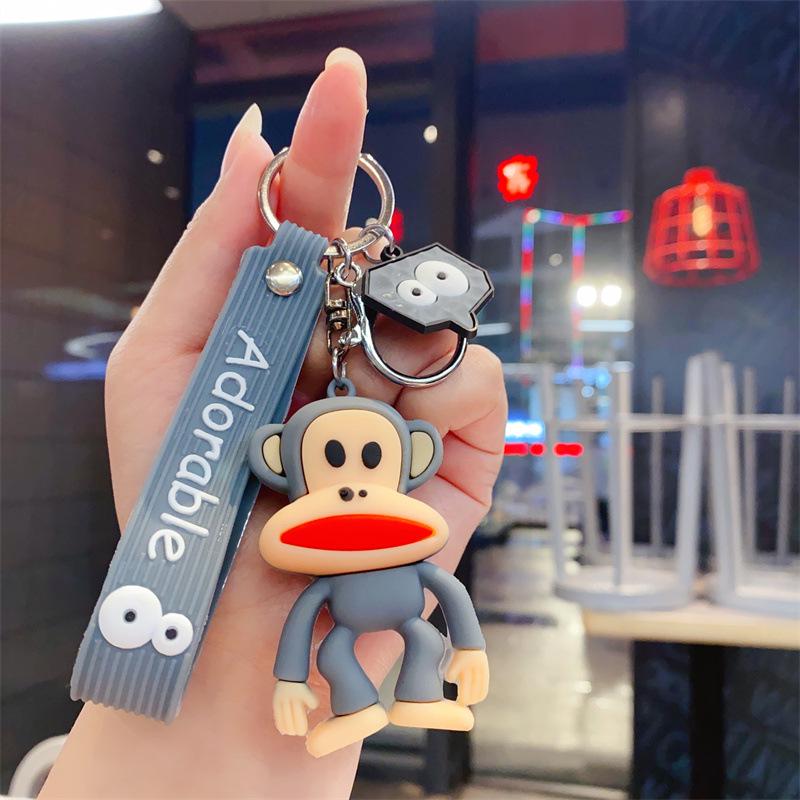 Cute Pop-Eyed Giraffe Keychain - Cartoon Animal Epoxy Bag Pendant