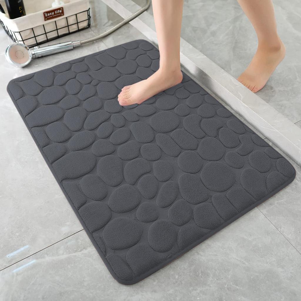 Oval Stone Floor Mat Memory Cotton Toilet Bathroom Absorbent Door Mat Non-slip Mat Carpet
