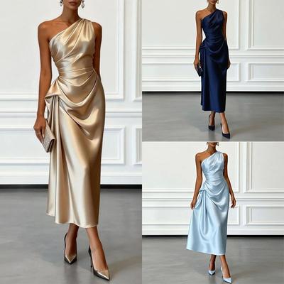 Spring New Models, European and American Women's Clothing, Sexy, Elegant and High-end Off-the-shoulder Evening Dress
