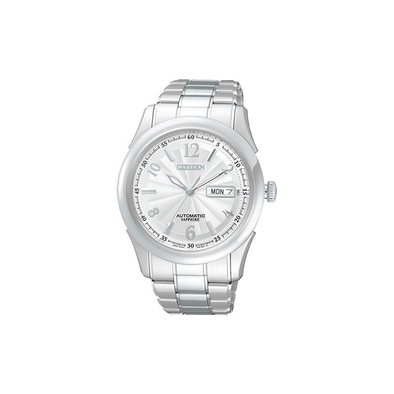

CITIZEN Waterproof Mechanical Movement Steel Strap Men s Watch Silver Dial NH8310-53A синій